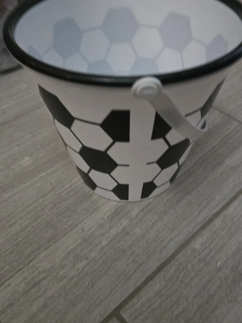 Black & White Soccer Pattern Decorative Plastic Bucket